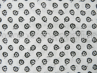 Baumwolle Blütenmuster schwarz / weiß