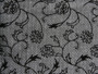 Fischgrat Blumenranken schwarz / weiß